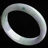 糯冰种春带彩缅甸翡翠A货手镯（58.1mm）