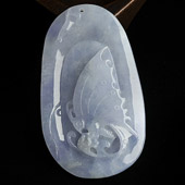 冰种紫罗兰缅甸翡翠A货蝴蝶挂件