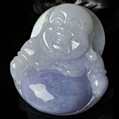 糯冰种紫罗兰缅甸翡翠A货玉佛挂件
