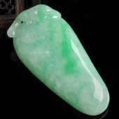 糯冰种飘翠缅甸翡翠A货福瓜挂件