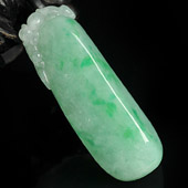 糯冰种飘翠缅甸翡翠A货福瓜挂件