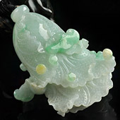 糯冰种三彩缅甸翡翠A货白菜挂件