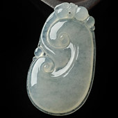 冰种缅甸翡翠A货如意挂件