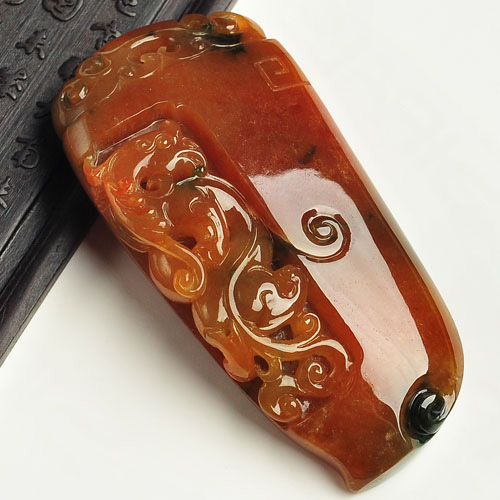 糯冰种多彩缅甸翡翠A货凤来仪挂件