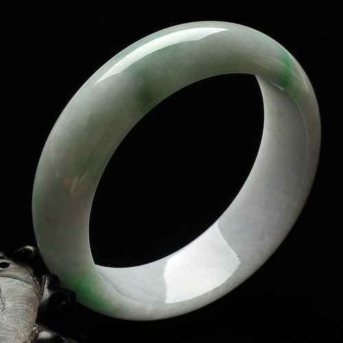 糯冰种飘翠缅甸翡翠A货手镯（59.3mm）