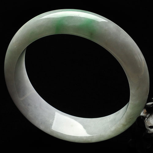 糯冰种飘翠缅甸翡翠A货手镯（59.3mm）