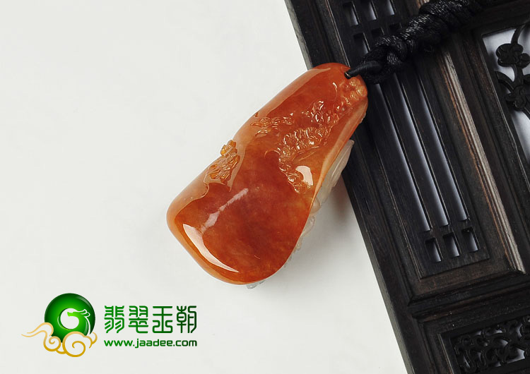 冰种褐红翡缅甸翡翠A货螳螂挂件