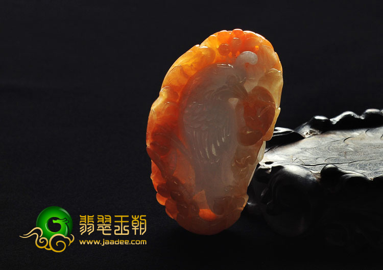 糯冰种黄翡缅甸翡翠A货富贵鹦鹉挂件