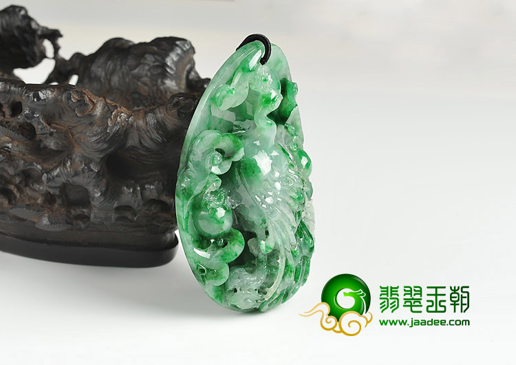 冰种飘翠缅甸翡翠A货雀之灵挂件