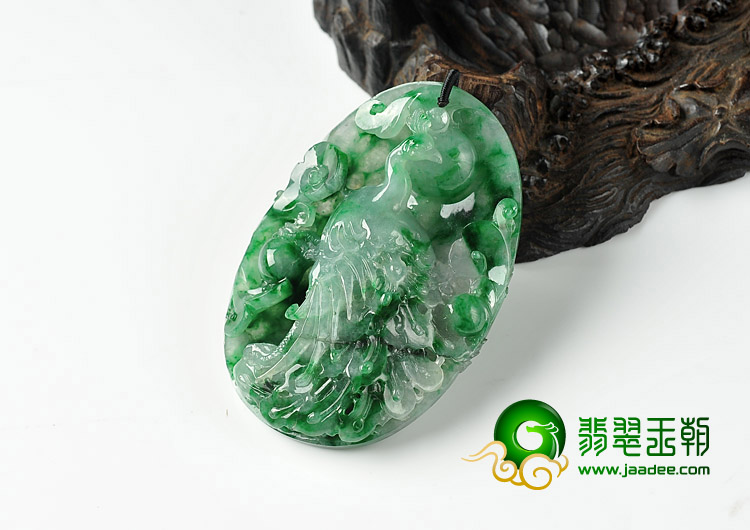 冰种飘翠缅甸翡翠A货雀之灵挂件