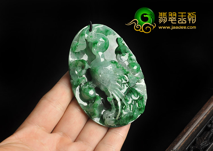 冰种飘翠缅甸翡翠A货雀之灵挂件