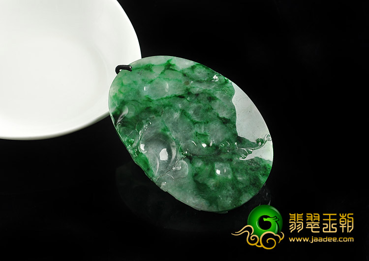 冰种飘翠缅甸翡翠A货雀之灵挂件