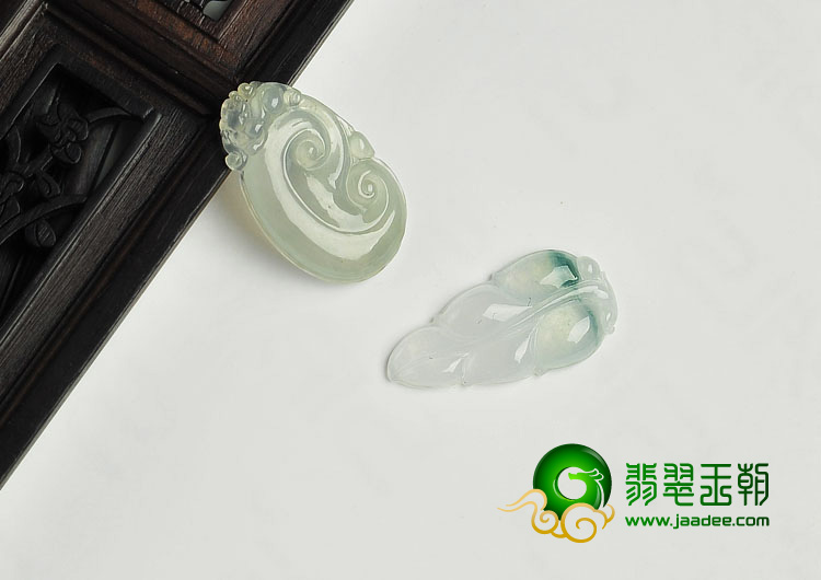 冰种晴水略飘花缅甸翡翠A货叶子/如意挂件（一批走）