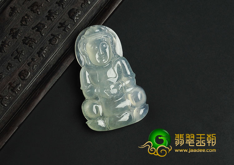 冰种晴水缅甸翡翠A货观音挂件