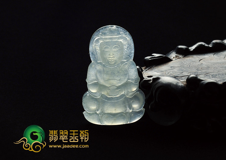 冰种晴水缅甸翡翠A货观音挂件
