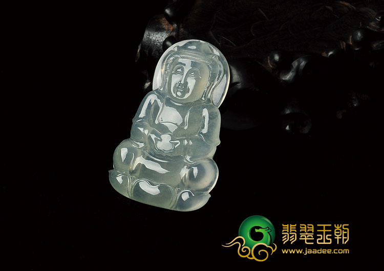 冰种晴水缅甸翡翠A货观音挂件