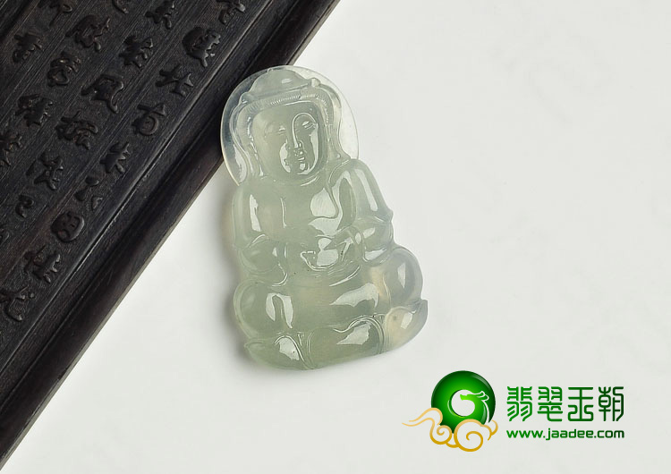 冰种晴水缅甸翡翠A货观音挂件