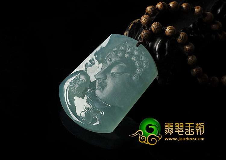 冰种晴水缅甸翡翠A货悟道成佛挂件