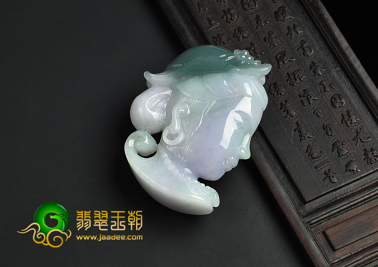 糯冰种晴水紫罗兰缅甸翡翠A货美女头挂件