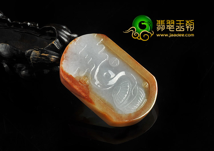 (超值推荐)糯冰种红黄翡缅甸翡翠A货招财童子挂件