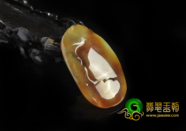 冰种褐黄翡缅甸翡翠A货望子成龙挂件