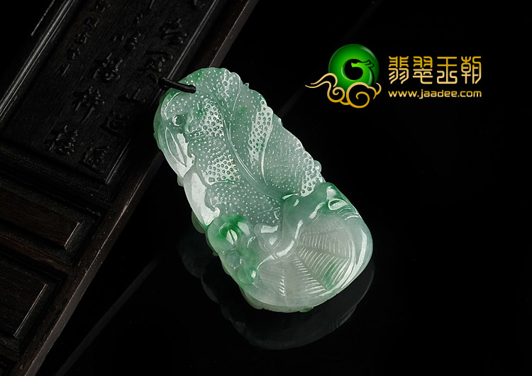 冰种飘翠缅甸翡翠A货花开富贵挂件