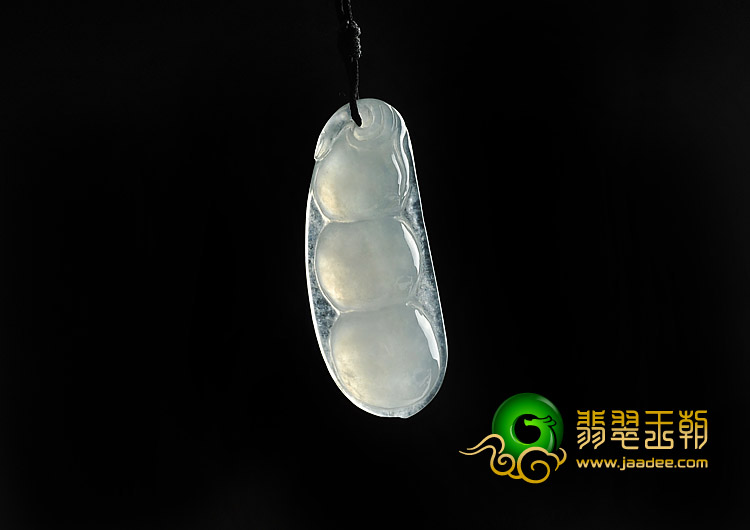 冰种晴水缅甸翡翠A货四季豆挂件