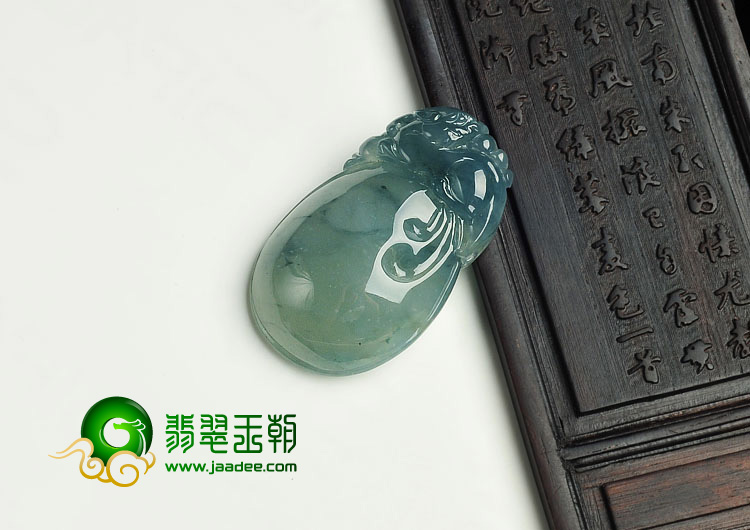 冰种飘花缅甸翡翠A货貔貅报福挂件