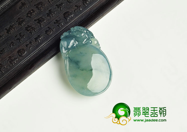 冰种飘花缅甸翡翠A货貔貅报福挂件