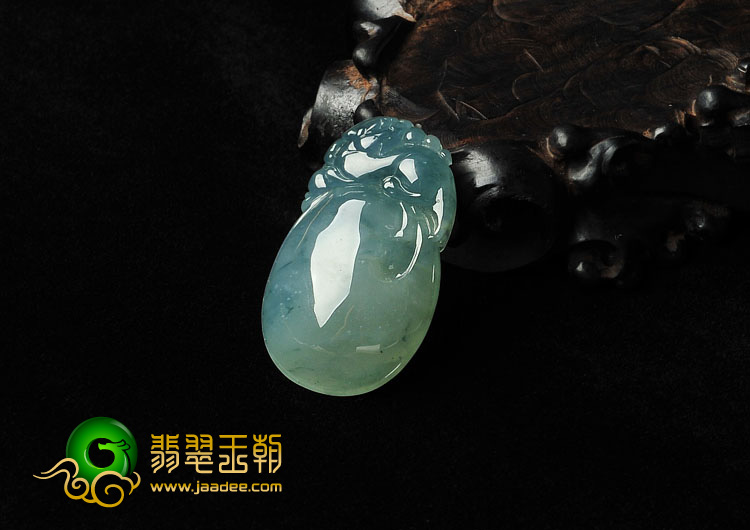 冰种飘花缅甸翡翠A货貔貅报福挂件