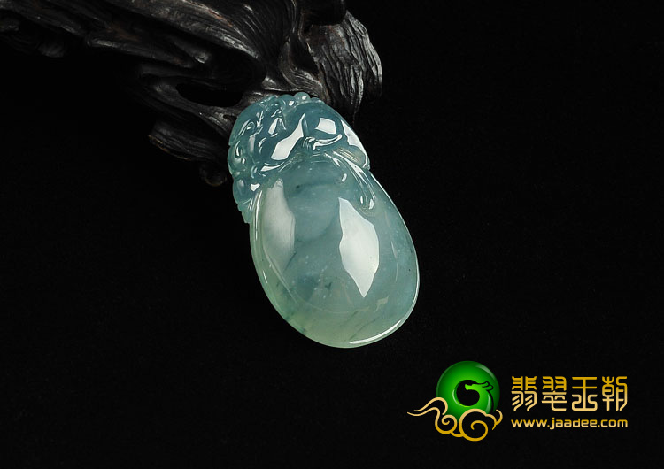 冰种飘花缅甸翡翠A货貔貅报福挂件