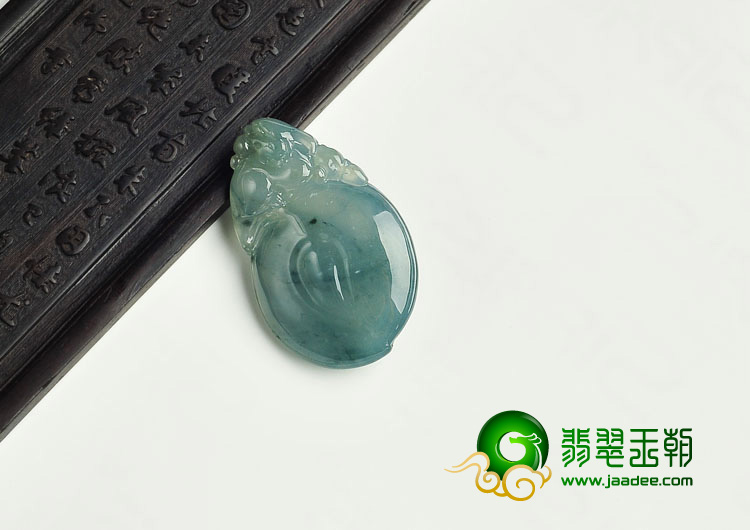 冰种飘花缅甸翡翠A货貔貅报福挂件