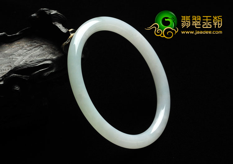 糯冰种晴水缅甸翡翠A货圆条手镯（58.9mm）