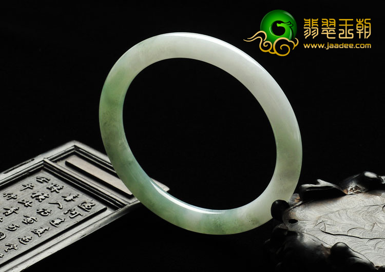 糯冰种晴水缅甸翡翠A货圆条手镯（54.2mm）
