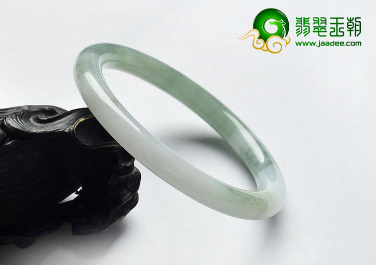 糯冰种晴水缅甸翡翠A货圆条手镯（54.2mm）