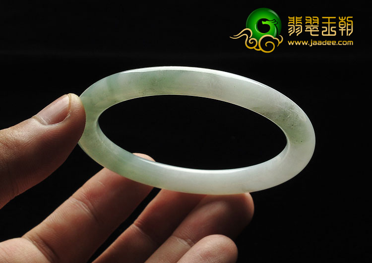 糯冰种晴水缅甸翡翠A货圆条手镯（54.2mm）