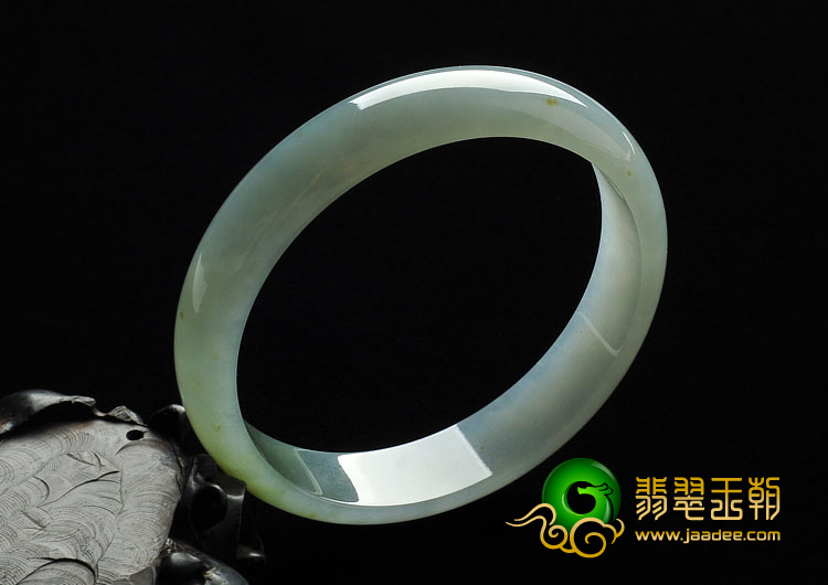 冰种晴水略飘黄翡缅甸翡翠A货手镯（62.4mm）