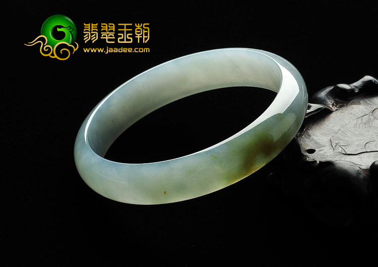 冰种晴水略飘黄翡缅甸翡翠A货手镯（62.4mm）