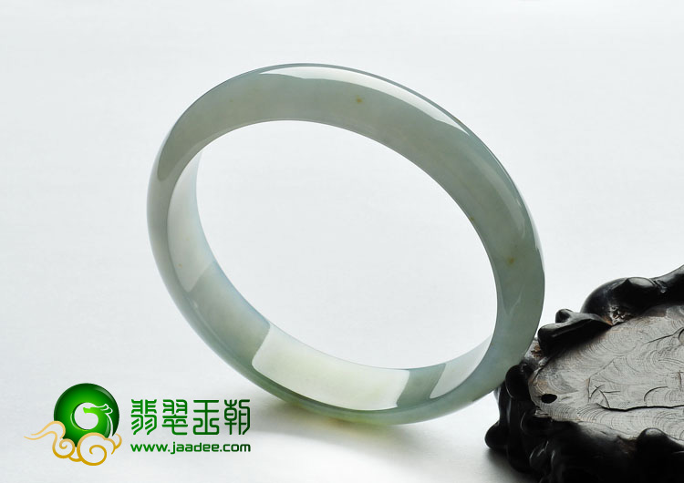 冰种晴水略飘黄翡缅甸翡翠A货手镯（62.4mm）