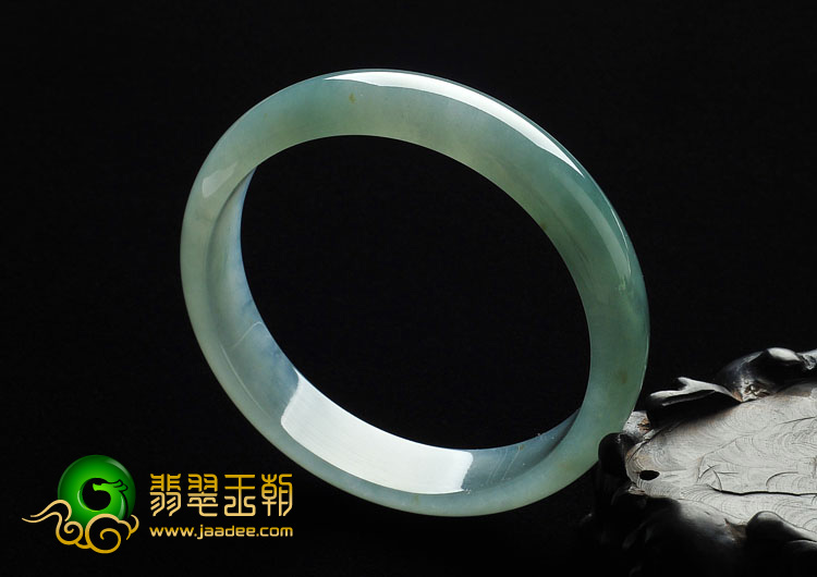 冰种晴水略飘黄翡缅甸翡翠A货手镯（59.7mm）