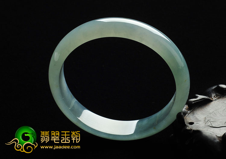 冰种晴水略飘黄翡缅甸翡翠A货手镯（59.7mm）