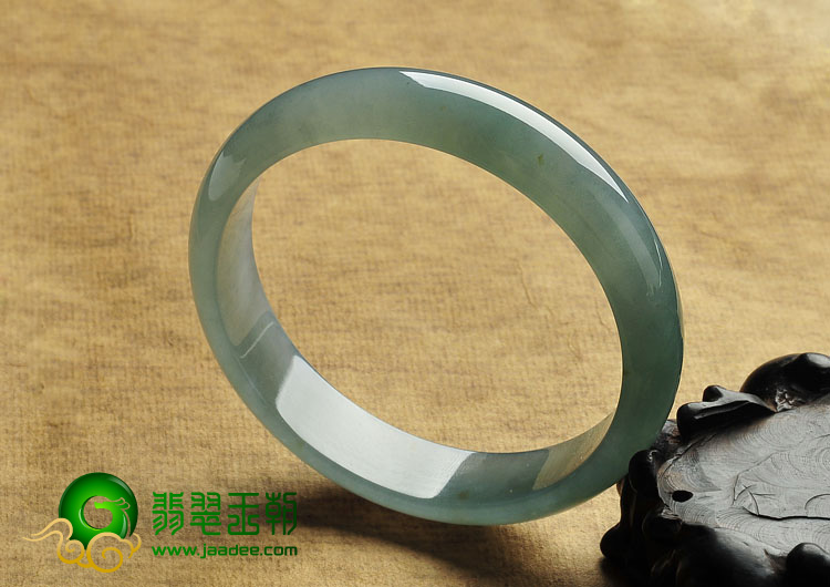 冰种晴水略飘黄翡缅甸翡翠A货手镯（59.7mm）