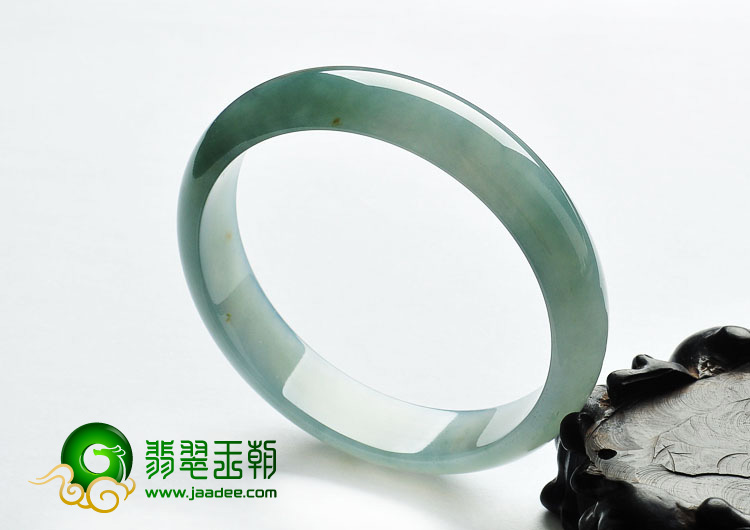 冰种晴水略飘黄翡缅甸翡翠A货手镯（59.7mm）