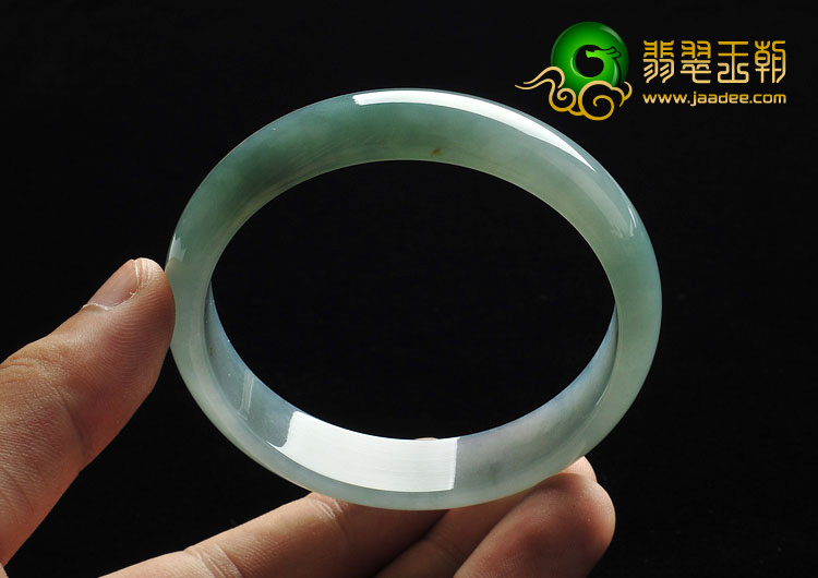 冰种晴水略飘黄翡缅甸翡翠A货手镯（59.7mm）