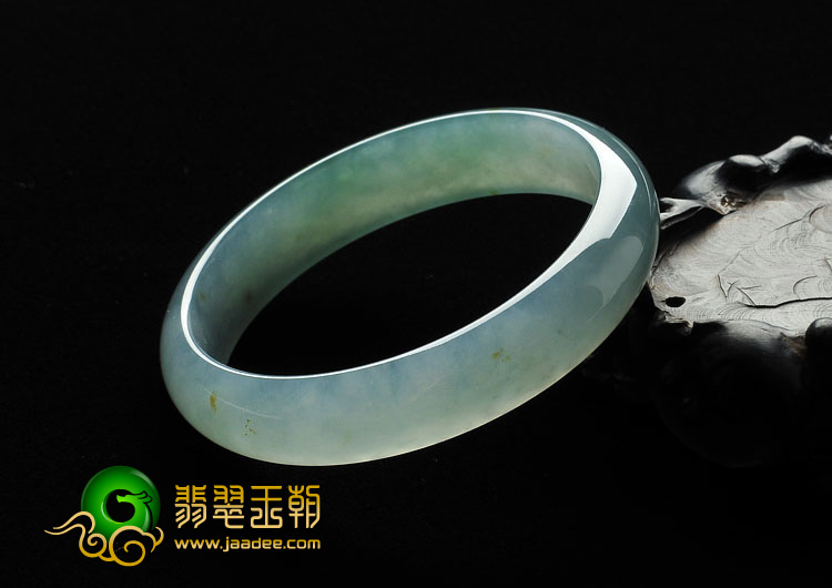 冰种晴水略飘黄翡缅甸翡翠A货手镯（59.7mm）
