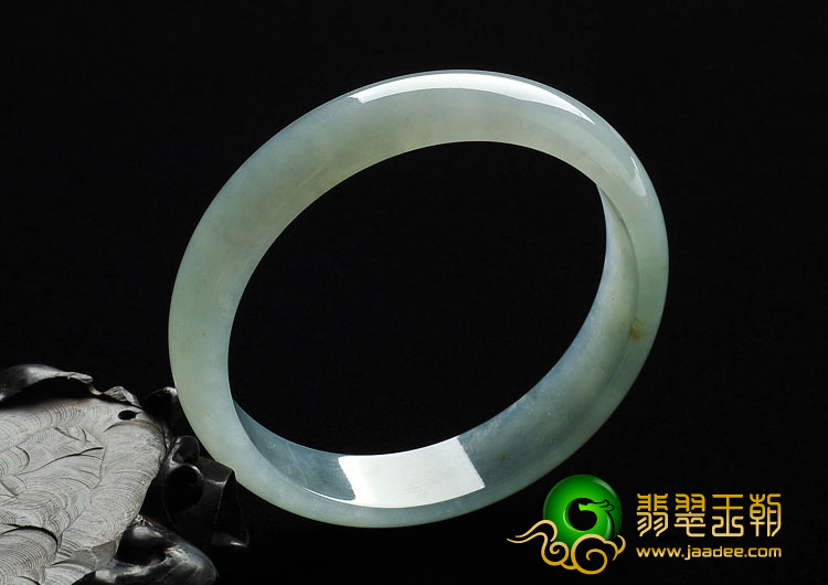 冰种晴水略飘黄翡缅甸翡翠A货手镯（59.8mm）