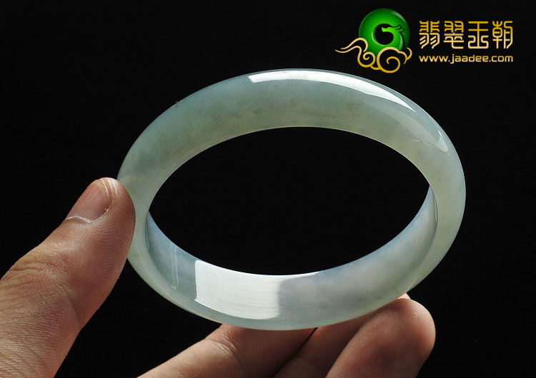 冰种晴水略飘黄翡缅甸翡翠A货手镯（59.8mm）