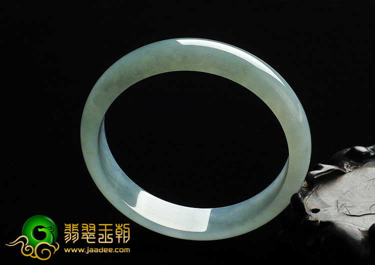 冰种晴水略飘黄翡缅甸翡翠A货手镯（59.8mm）