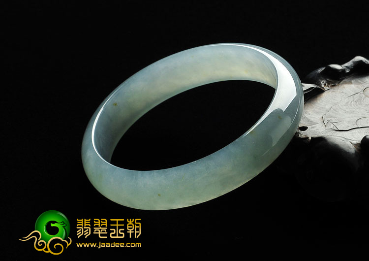 冰种晴水略飘黄翡缅甸翡翠A货手镯（59.8mm）