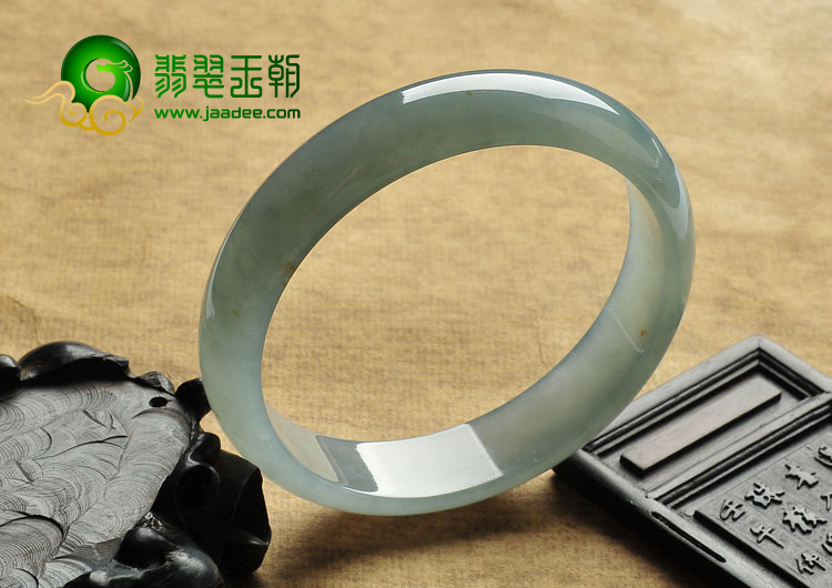 冰种晴水略飘黄翡缅甸翡翠A货手镯（59.8mm）